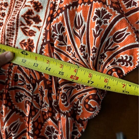 Knox Rose Women's Ruffle Short Sleeve A-Line Dress NWT Small Orange - Picture 14 of 15